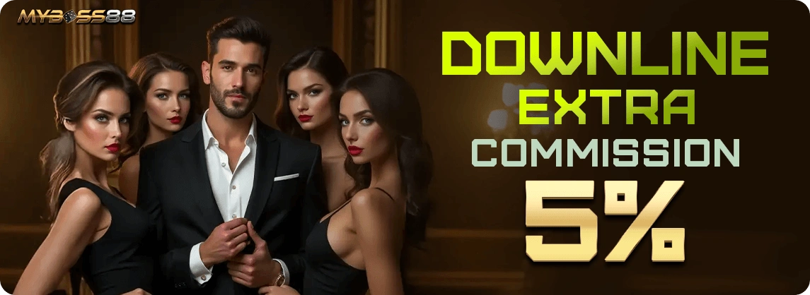 MyBoss88 Downline 5 percent commission promotion banner Malaysia