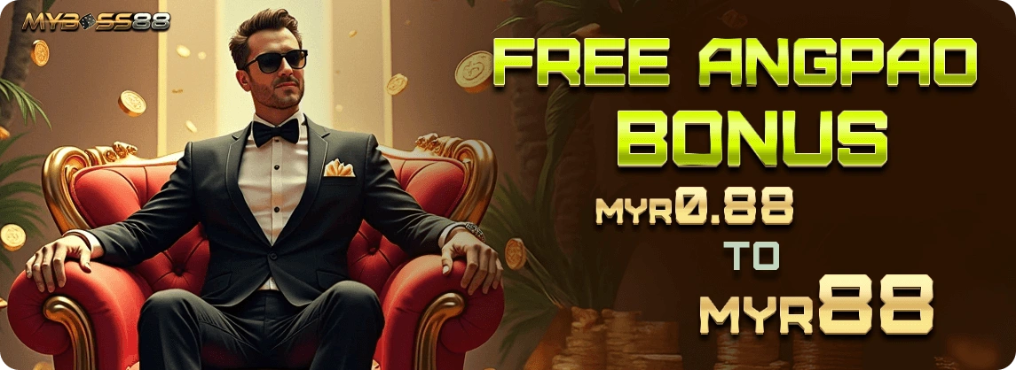 MyBoss88 Free AngPao Bonus RM0.88 to RM88 promotion banner Malaysia