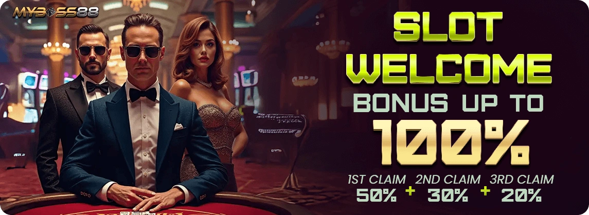 MyBoss88 Slot Welcome Bonus 100 percent promotion banner Malaysia