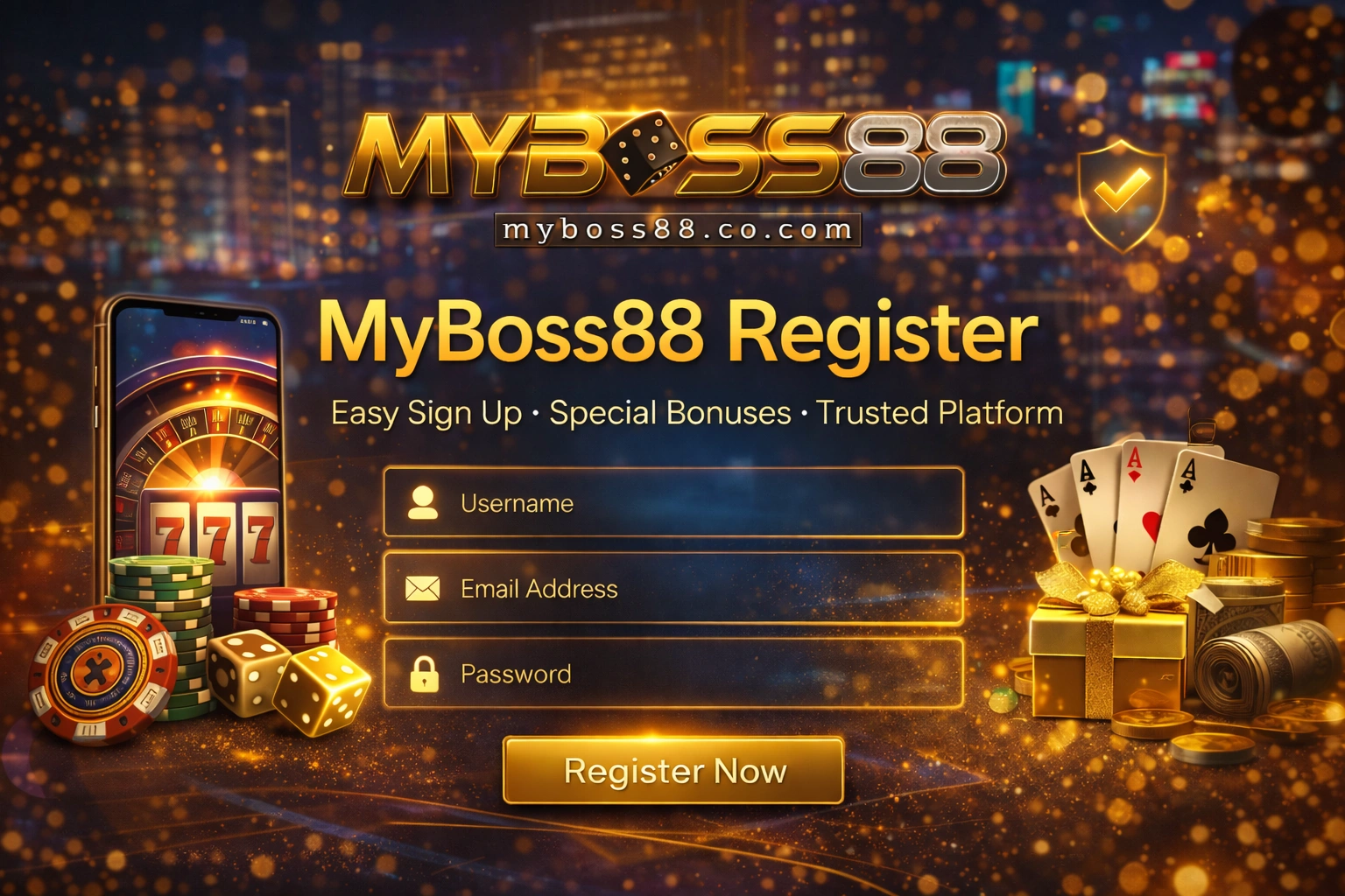 MyBoss88 register Malaysia easy sign up online casino account create fast