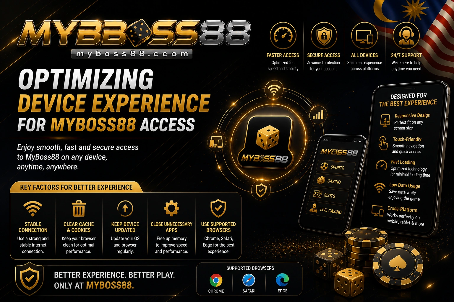 MyBoss88 Malaysia online casino platform with secure gaming fast access and premium mobile experience
