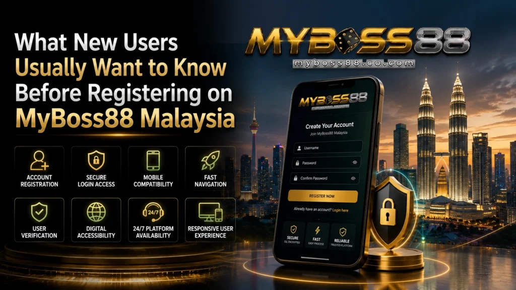 What new users usually want to know before registering on MyBoss88 Malaysia including account registration, secure login access, mobile compatibility, and platform accessibility
