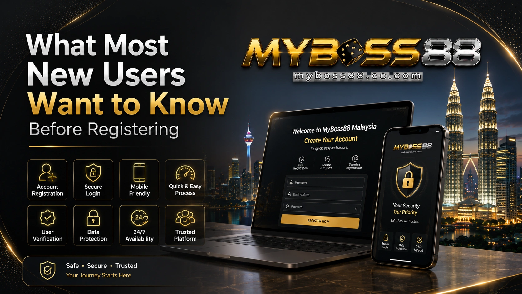 What most new users want to know before registering on MyBoss88 Malaysia including secure login, account creation, data protection, and trusted platform access